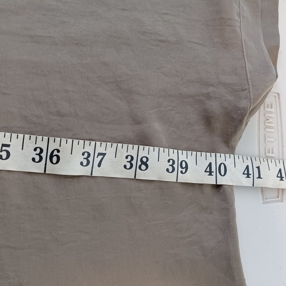 Tutu & Lilli Satin Lagenlook Olive Green Tunic Blouse - Picture 11 of 15